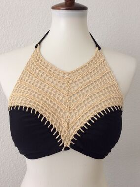 The Bikini Lab Swim Bikini Top Crochet Padded Swimwear